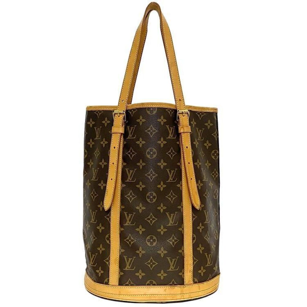 Louis Vuitton Bucket Tote Bag Brown Beige Monogram canvas leather shoulder